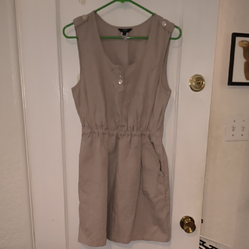 J. Crew | Beige Buttoned Mini Dress with Pockets